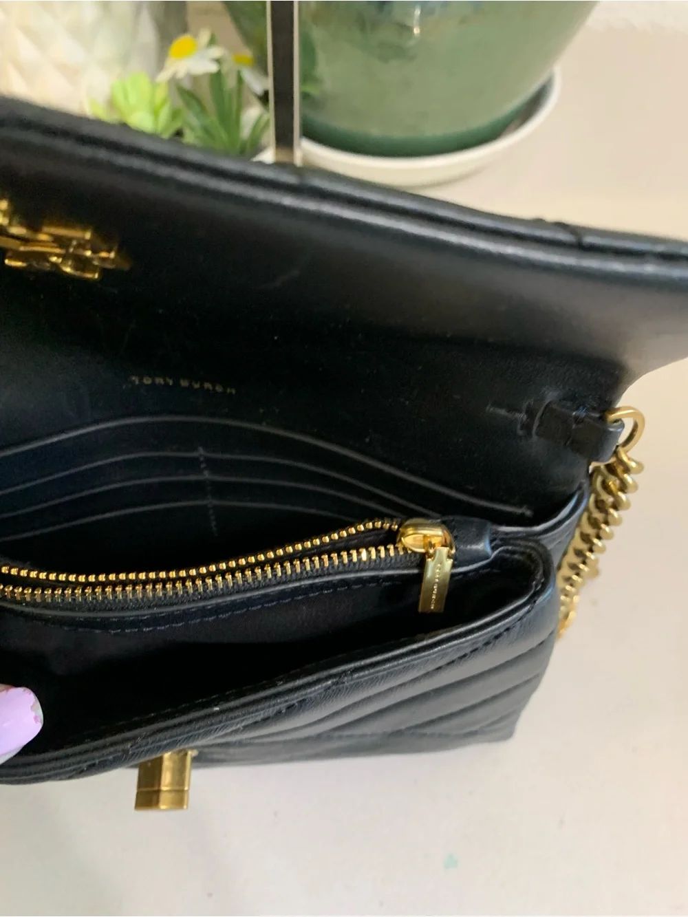 Tory Burch compact quilted